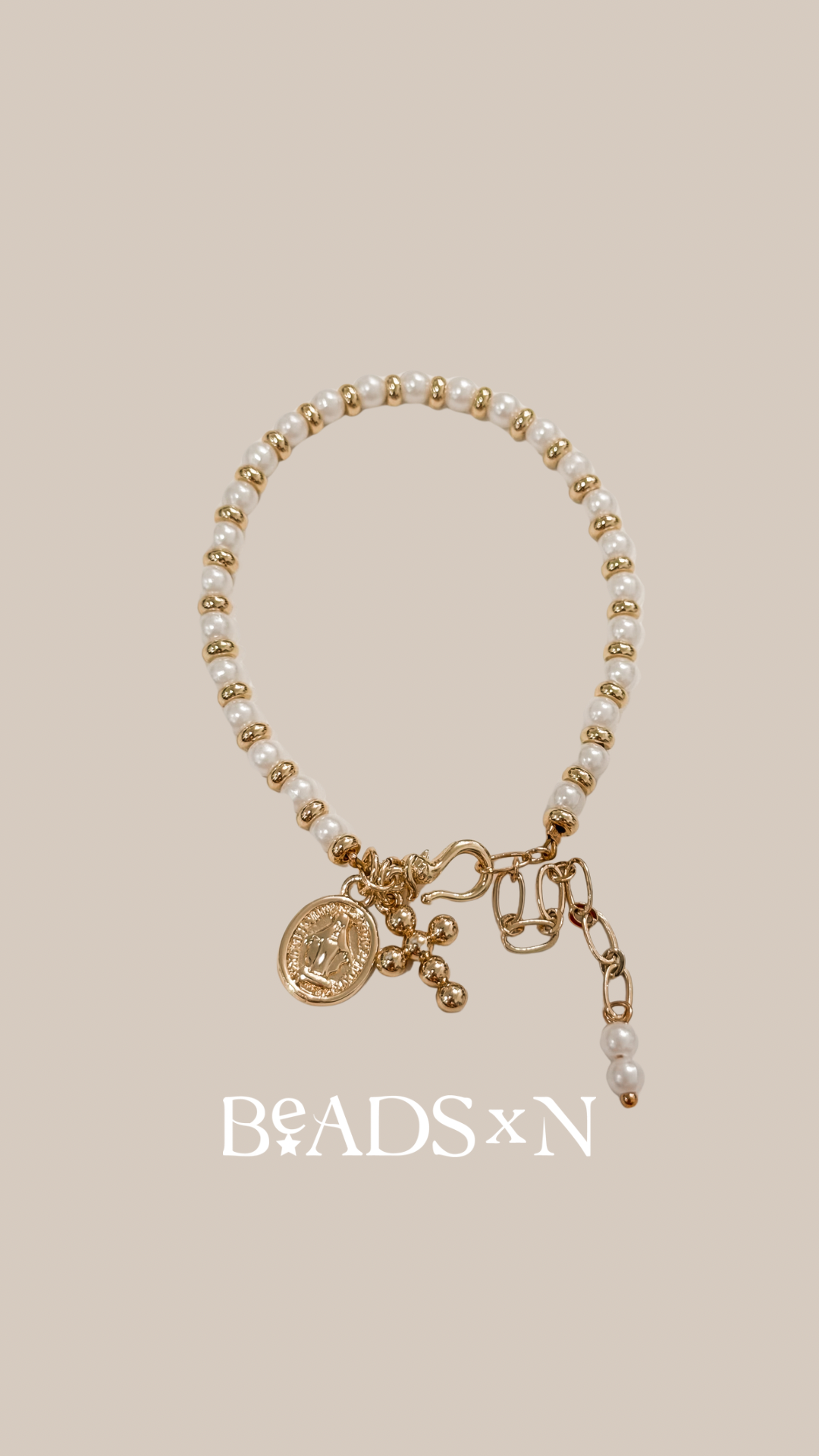 VIRGIN X PEARLS BRACELET.