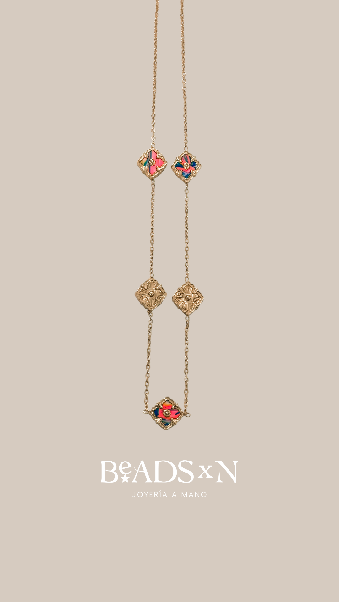 TIE DYE CLOVER NECKLACE