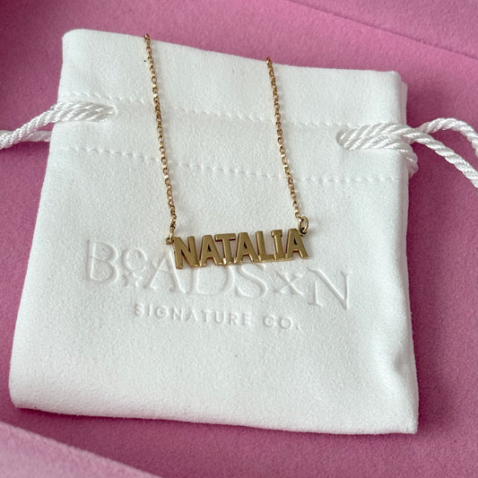 SOLID GOLD NAME NECKLACE