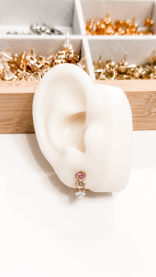 TRICOLOR FLOWER EARRINGS
