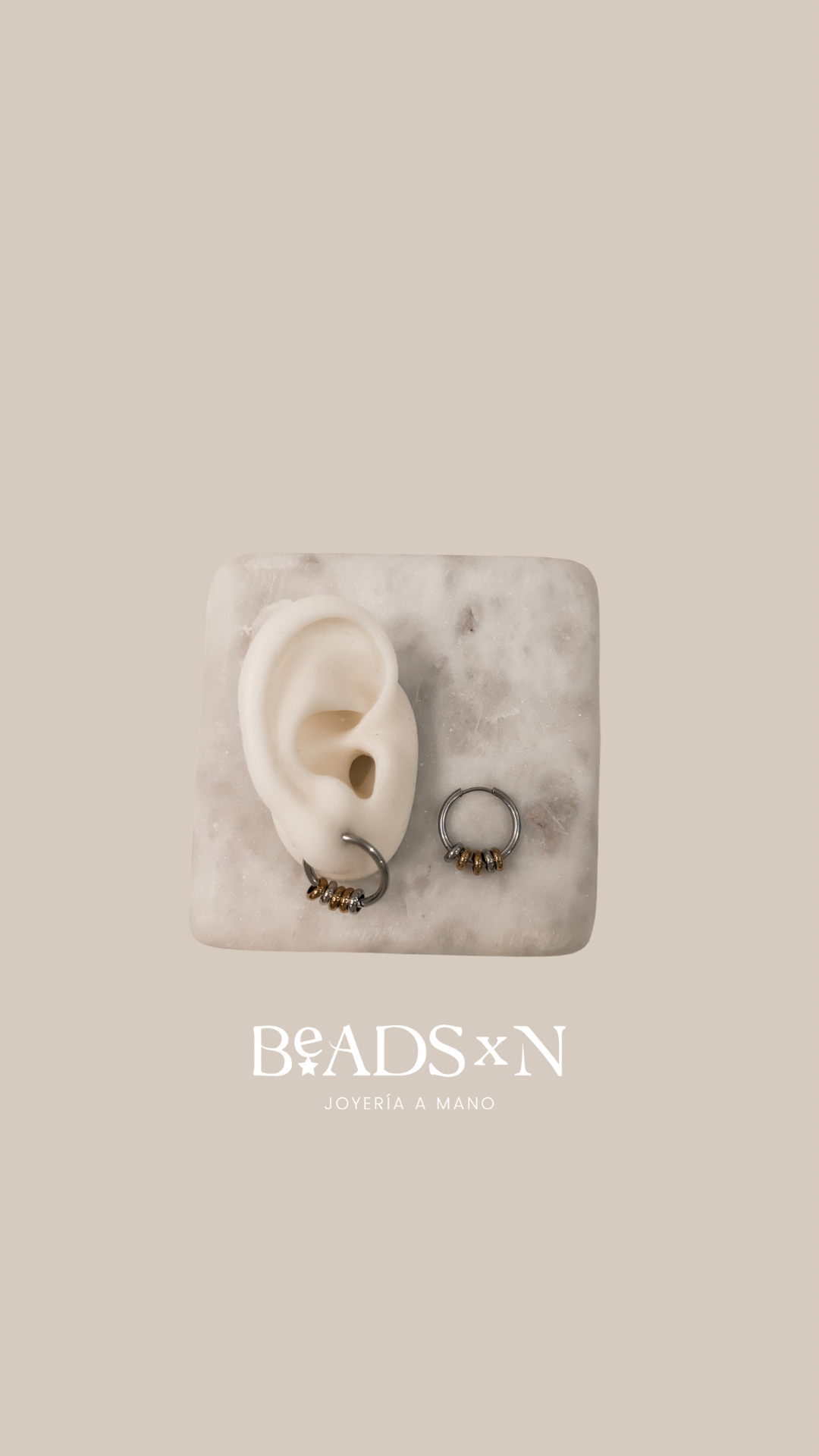 EARRING DISC TWO TONE